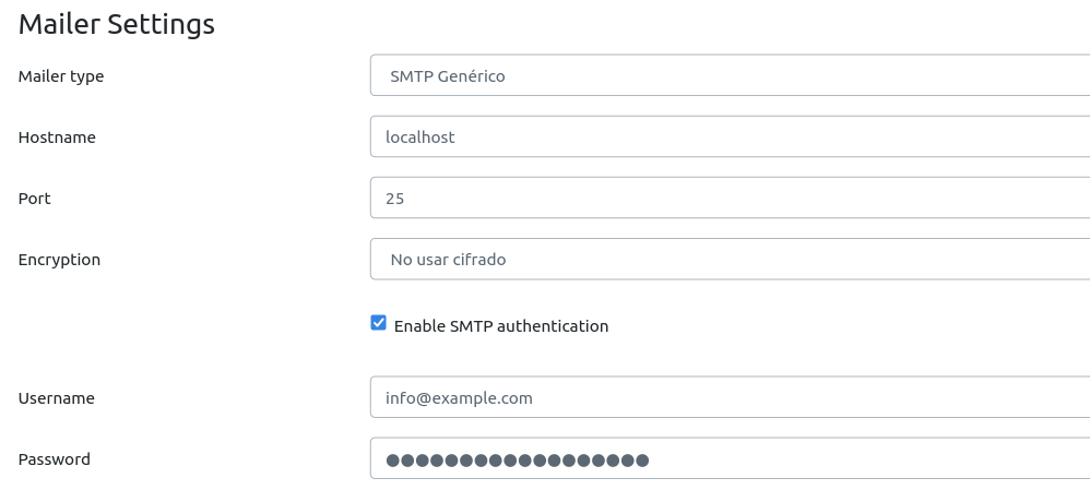 Mailtrain 2 SMPT auth settings