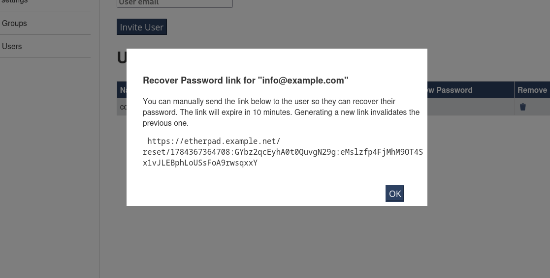 New password