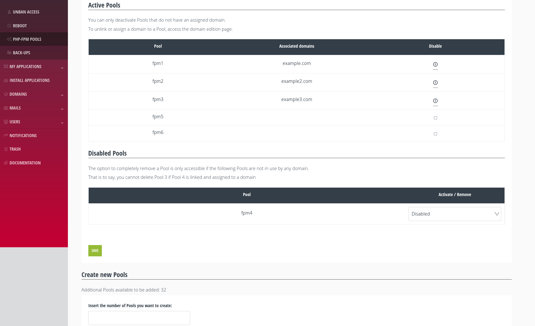 Managing Pools