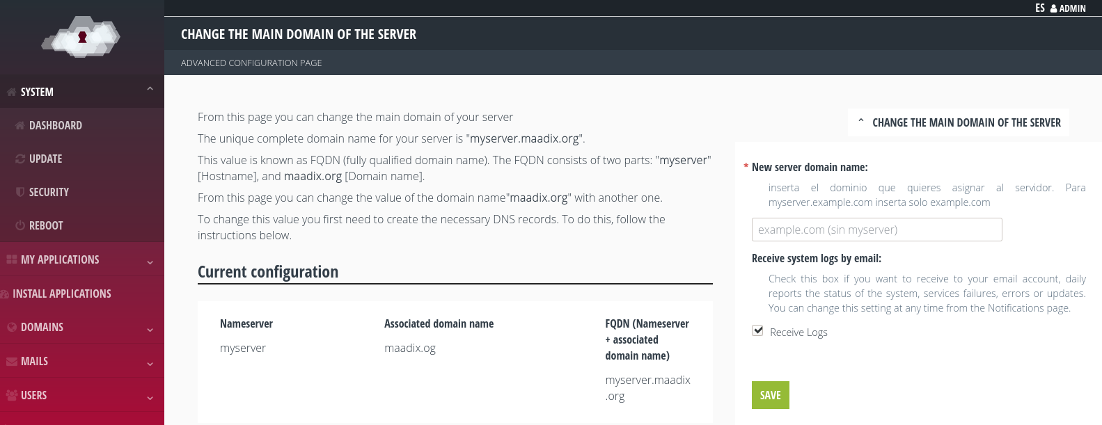 Change fqdn form