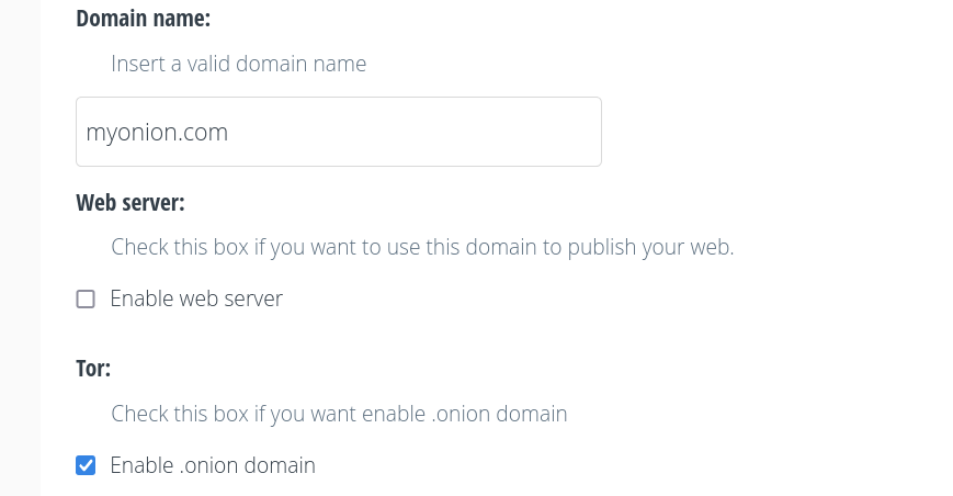 Only onion domain