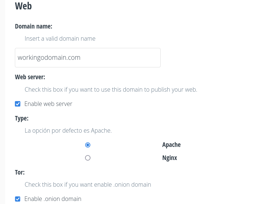 Domains and onion