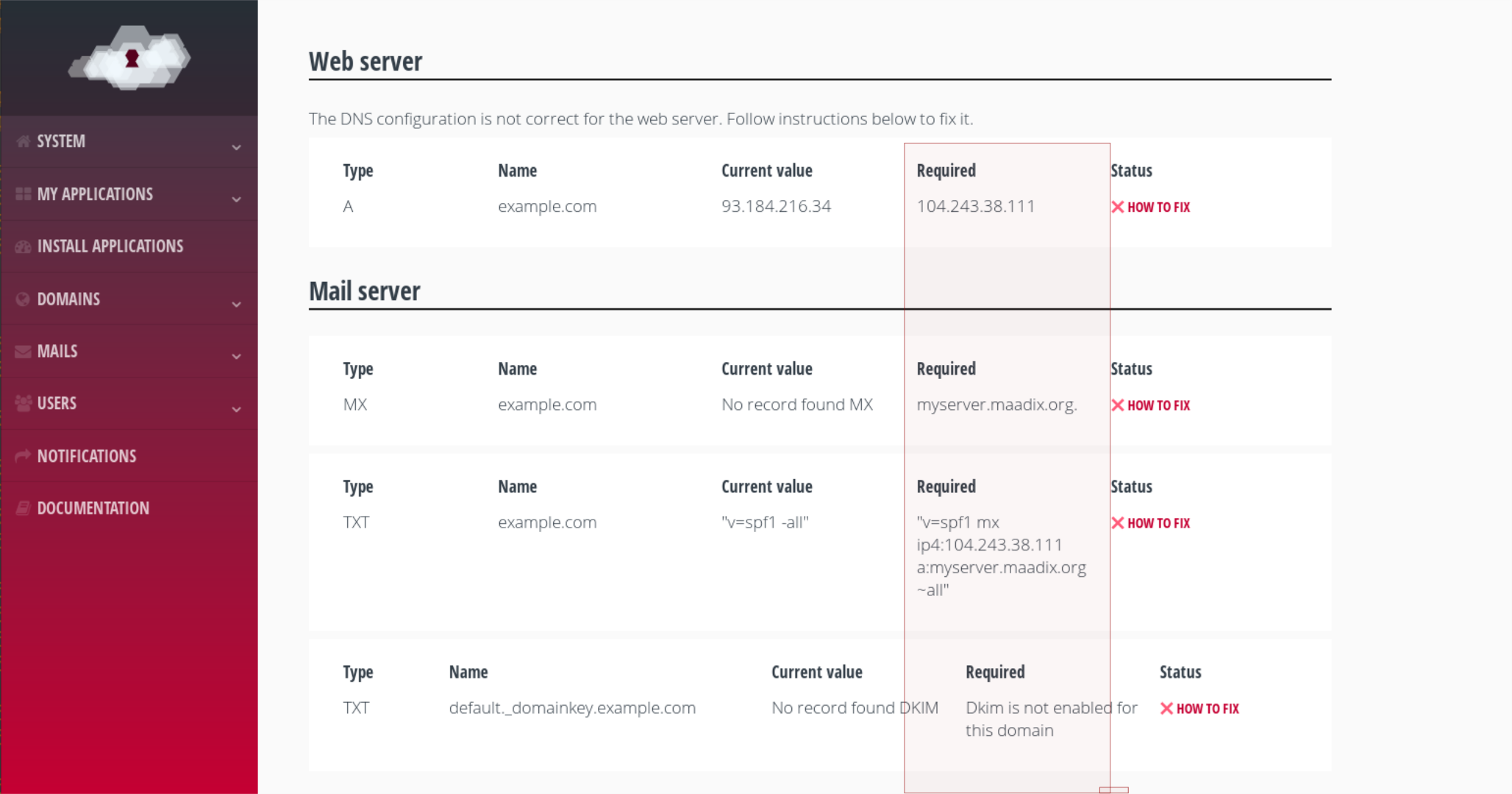 Required DNS